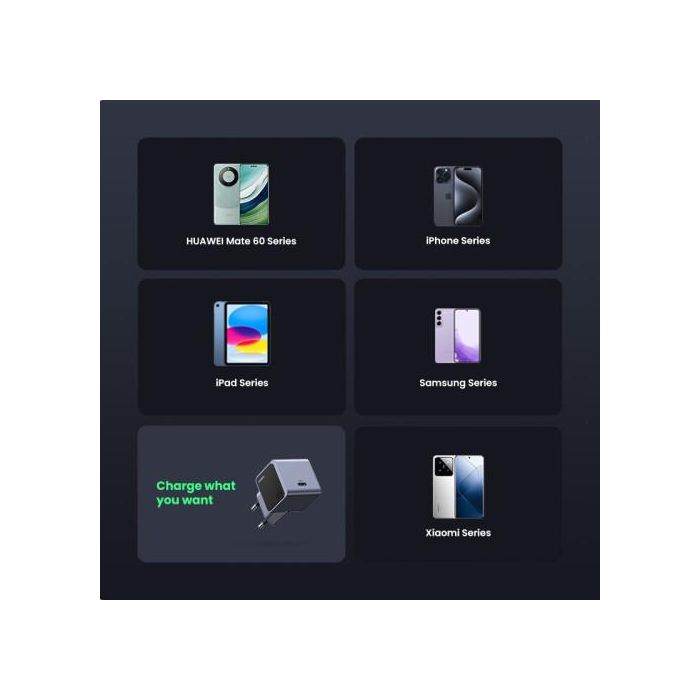 UGREEN 35041 Nexode S Cargador Rápido USB-C GaN de 30W para Teléfono Móvil, Batería Portátil, Teléfono Gris 11