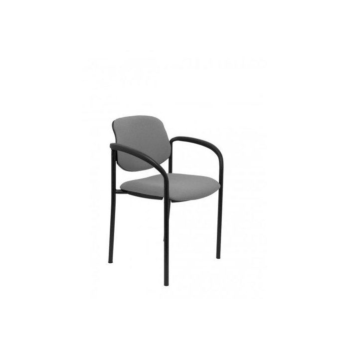 Silla Piqueras Y Crespo Villalgordo Confidente Brazos Fijos Chasis Negro Asiento Y Respaldo Tapizados Bali Gris