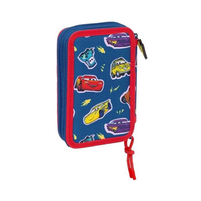 Plumier Doble Cars Racing Azul marino 12.5 x 19.5 x 4 cm Plumier Doble 29 Piezas 1