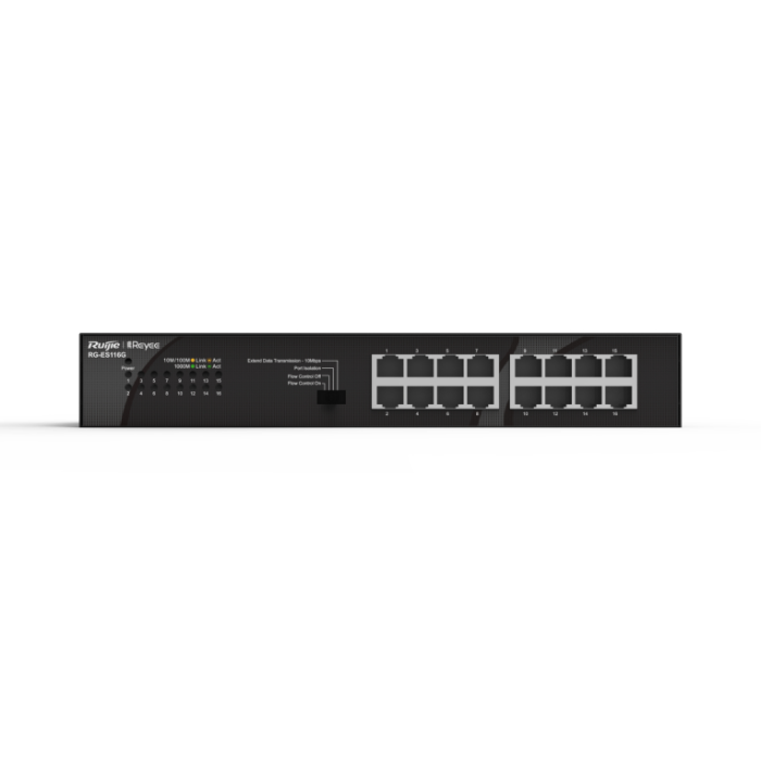 Ruijie Networks RG-ES116G switch No administrado Gigabit Ethernet (10/100/1000) Negro Ruijie Networks RG-ES116G switch No administrado Gigabit Ethernet (10/100/1000) Negro