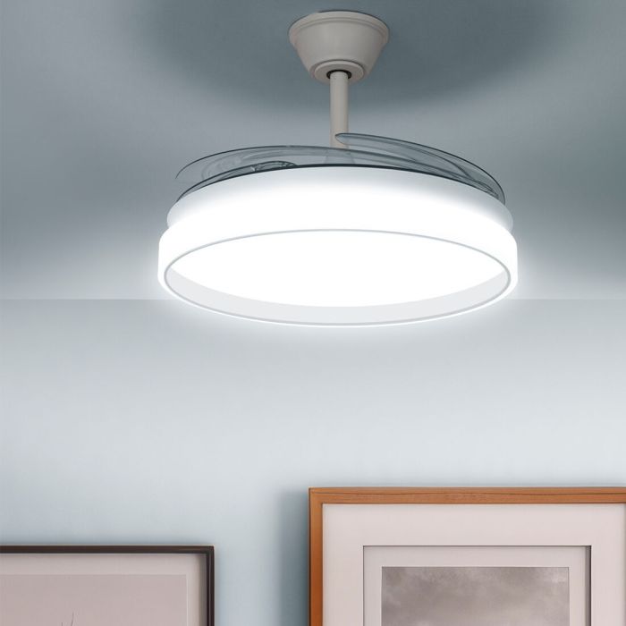 Ventilador de Techo con Luz LED y 4 Aspas Retráctiles Silteez InnovaGoods Plateado 80 W Ø49-104 cm 5 Ventilador de Techo con Luz LED y 4 Aspas Retráctiles Silteez InnovaGoods Plateado 80 W Ø49-104 cm 5