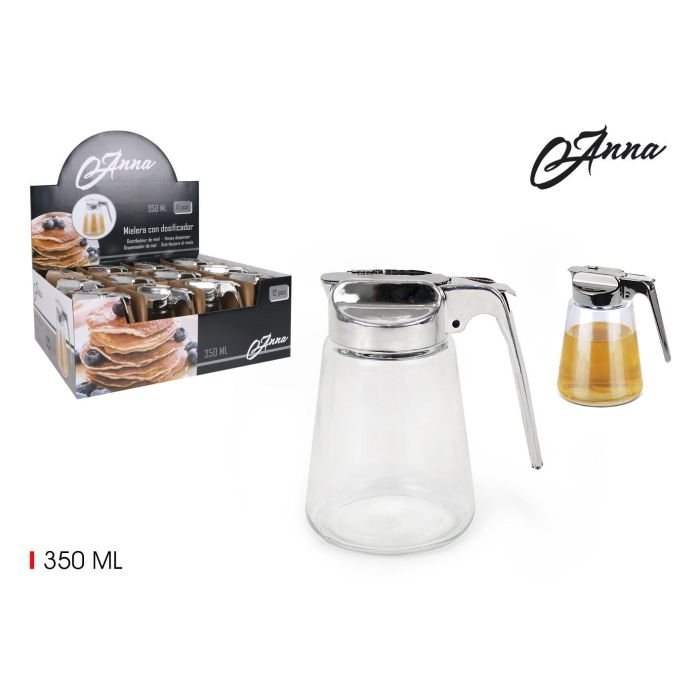 Mielera de vidrio con dosificador 350 ml - Anna (24 Unidades) Mielera de vidrio con dosificador 350 ml - Anna (24 Unidades)