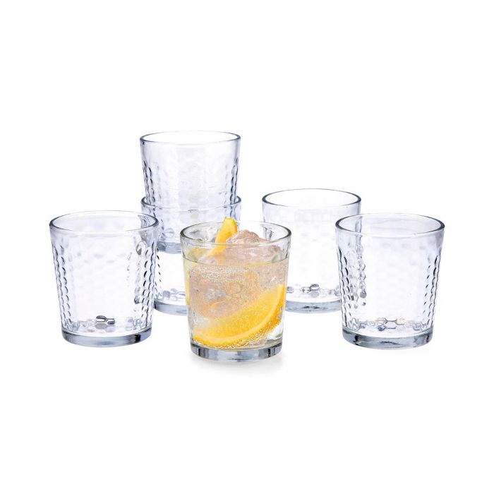 Quid Set 6 Vasos Bajos Gala Vidrio 26 cL con Relieve 1