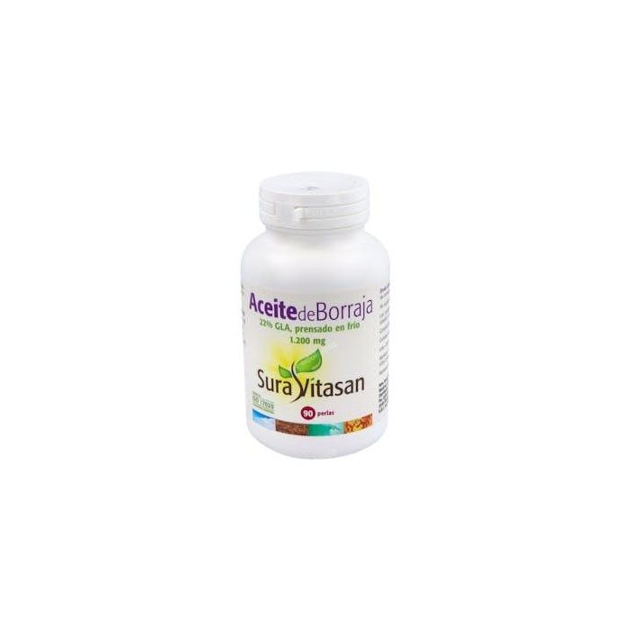 SURA VITASAN Aceite de Borraja Orgánico 1200mg, 90 Perlas, Rico en Omega-6 (GLA 240mg / LA 37%)