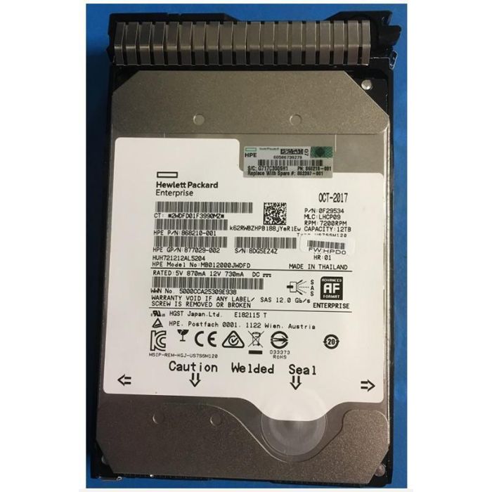 Hewlett Packard Enterprise SPS-DRV HDD 12TB 7.2K LFF SAS SC HE DS - Disco Duro de 12TB, 7.2K RPM, SAS, para servidores