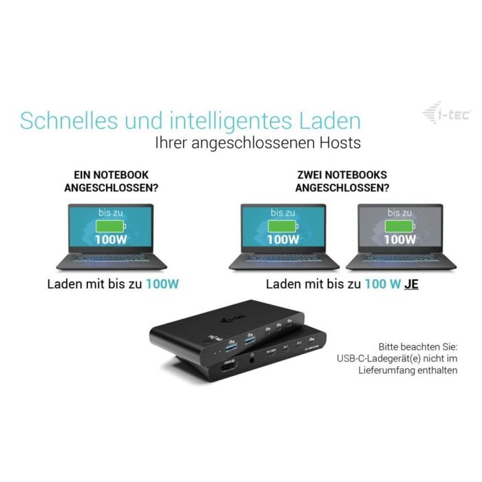 Hub USB i-Tec C31KVMHDMIDOCKPD Negro 100 W 3 Hub USB i-Tec C31KVMHDMIDOCKPD Negro 100 W 3