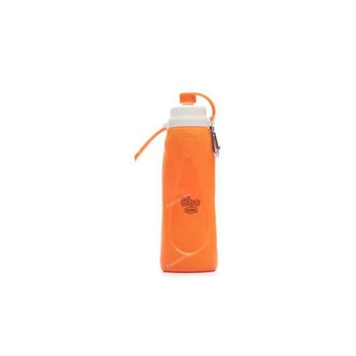 Botella Plegable De Silicona 500 Ml. Naranja