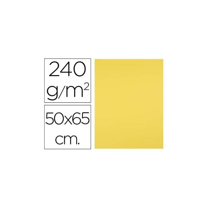 Cartulina Liderpapel 50x65 cm 240 gr-M2 Amarillo Limon Paquete De 25 Hojas