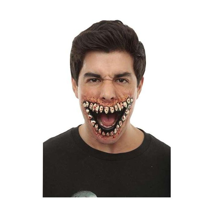 Aplicación sonrisa horrorosa de látex 1 Aplicación sonrisa horrorosa de látex 1