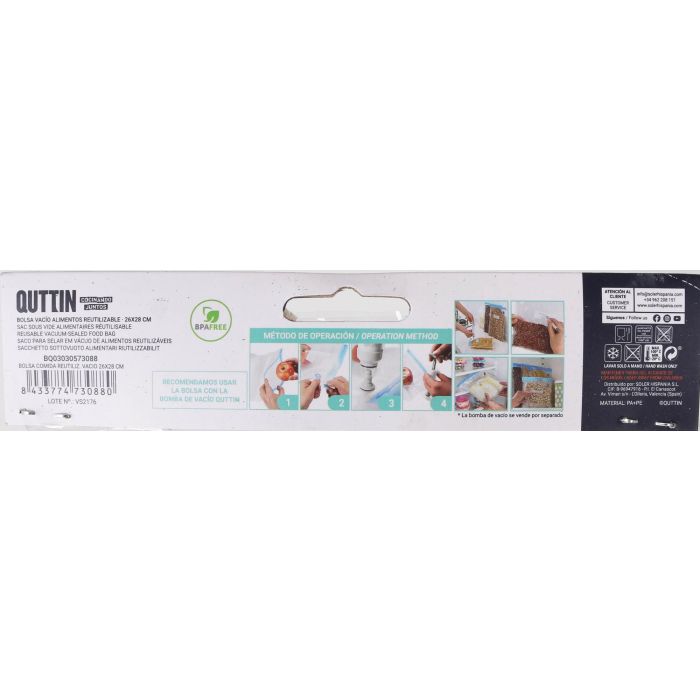 Set de 5 bolsas para comida al vacío 26x28 cm Quttin (24 Cajas) 17 Set de 5 bolsas para comida al vacío 26x28 cm Quttin (24 Cajas) 17