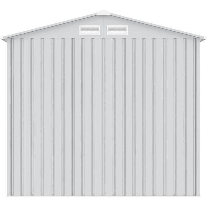 Caseta de jardín de metal 2,71 m² - 213 x 127 x 195 cm - Kit de anclaje incluido - Gris 4