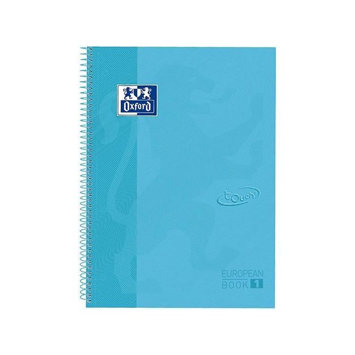 Oxford Cuaderno Touch Europeanbook 1 Write&Erase 80H A4+ 5x5 mm Microperforado T-Extradura Pack 5 Ud Azul Pastel