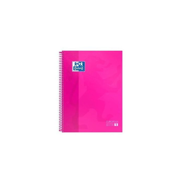 Oxford Cuaderno Classic Europeanbook 1 Write&Erase 80H A4+ 5x5 mm Microperforado T-Extradura Pack 5 Ud Fucsia