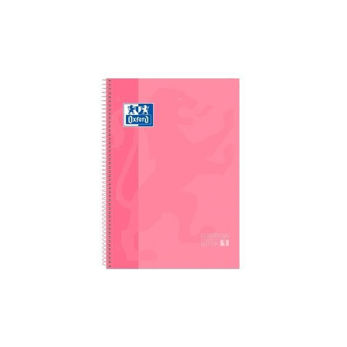 Oxford Cuaderno Classic Europeanbook 1 Write&Erase 80H A4+ 5x5 mm Microperforado T-Extradura Pack 5 Ud Rosa Chicle