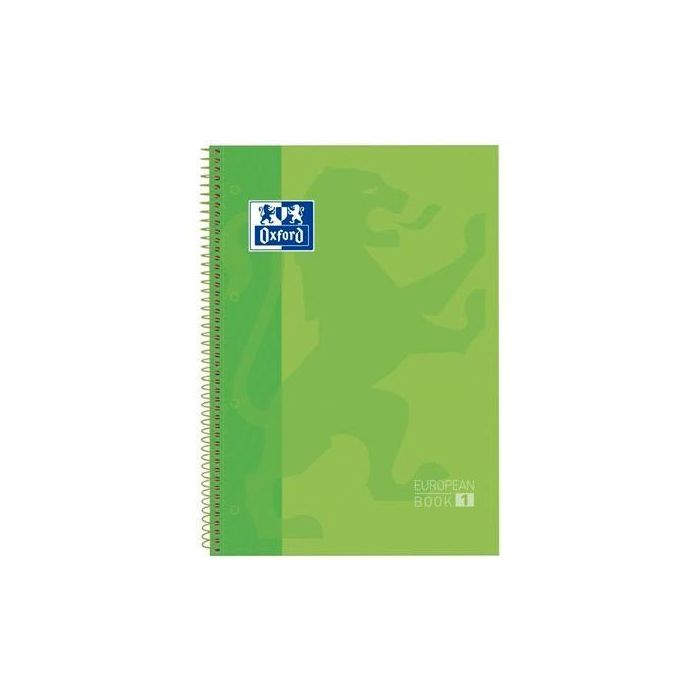 Oxford Cuaderno Classic Europeanbook 1 Write&Erase 80H A4+ 5x5 mm Microperforado T-Extradura Pack 5 Ud Verde Manzana