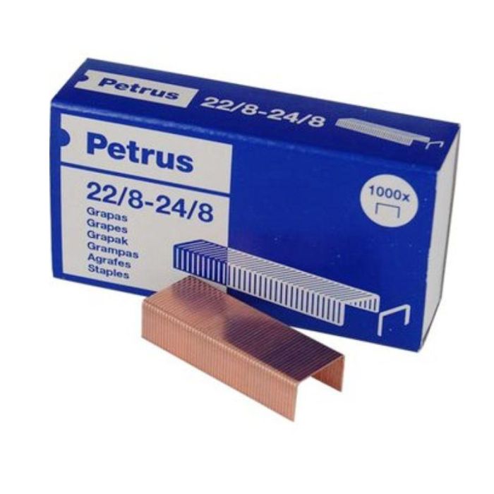 Petrus grapas 22/8-24/8 cobreadas -caja de 1000 -20u-