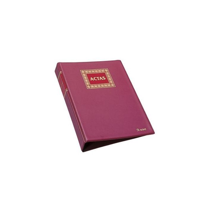 Libro de Actas DOHE Burdeos 100 Hojas A4 4 Anillas (25 mm)