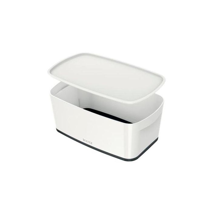 Caja de Almacenaje con Tapa Leitz MyBox WOW Blanco Negro ABS 31,8 x 12,8 x 19,1 cm