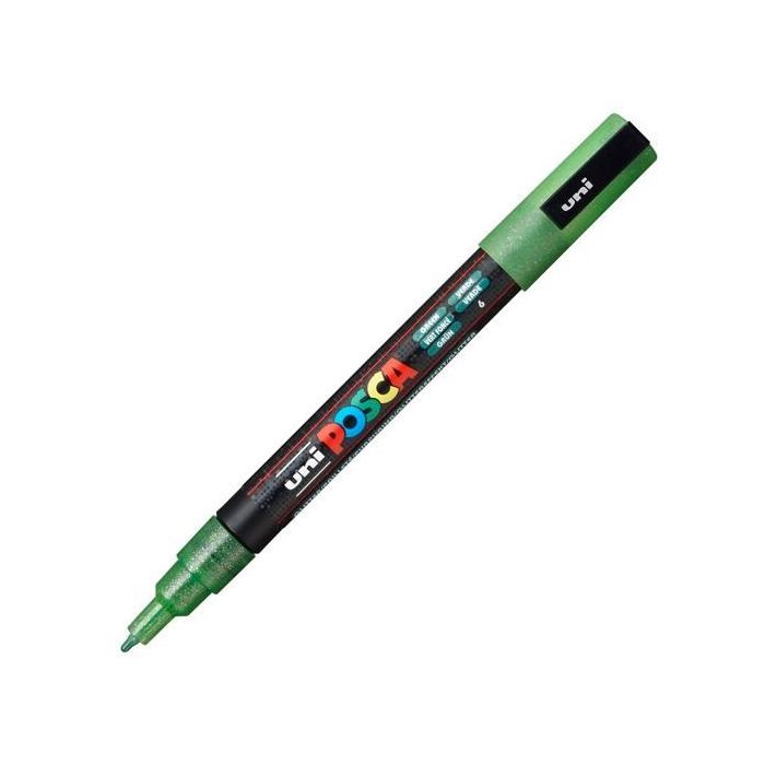 Posca Marcador Pc-3 Ml Punta Cónica 0,9 - 1,3 mm Verde Purpurina