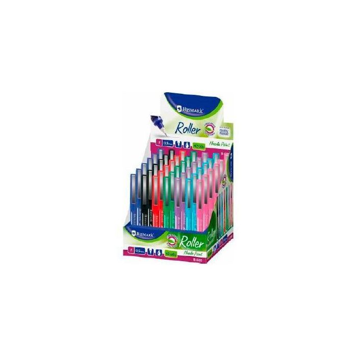 Bismark Bolígrafo Roller B-600 Punta De Aguja 0,5 mm Colores Surtidos -Expositor 42U- Bismark Bolígrafo Roller B-600 Punta De Aguja 0,5 mm Colores Surtidos -Expositor 42U-