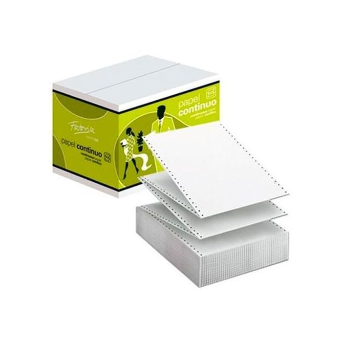 Fabrisa Papel Continuo Autocopiativo 240x11 2 Hojas 2 Trepados Blanco -Caja 1500 Pliegos-