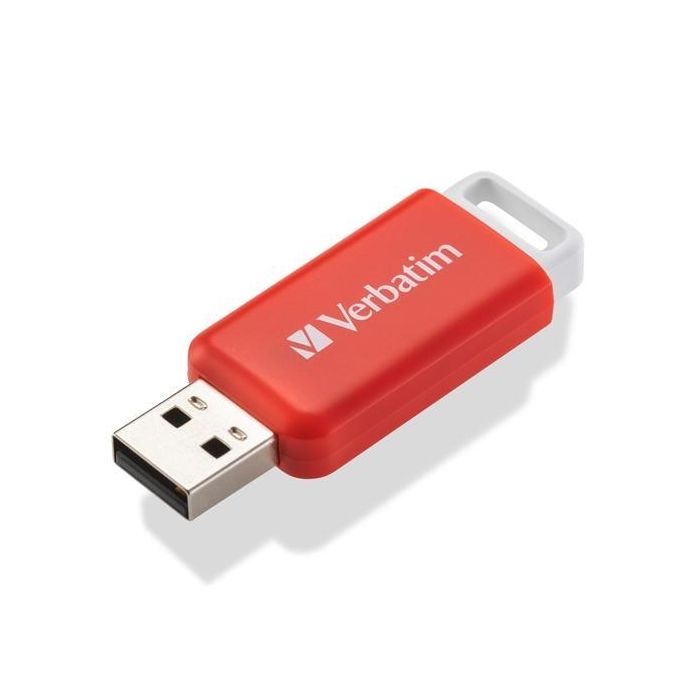 Verbatim Pendrive V Databar 16 grb Hi-Speed Retráctil Usb 2.0 Rojo