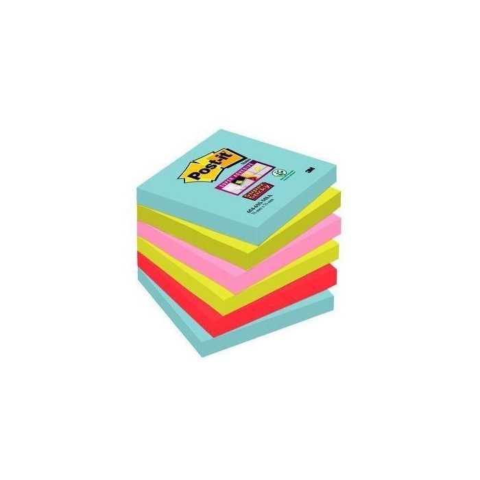 Post-It Notas Adhesivas Super Sticky 4 Colores Lugares Cosmic 76x76 6 Blocs