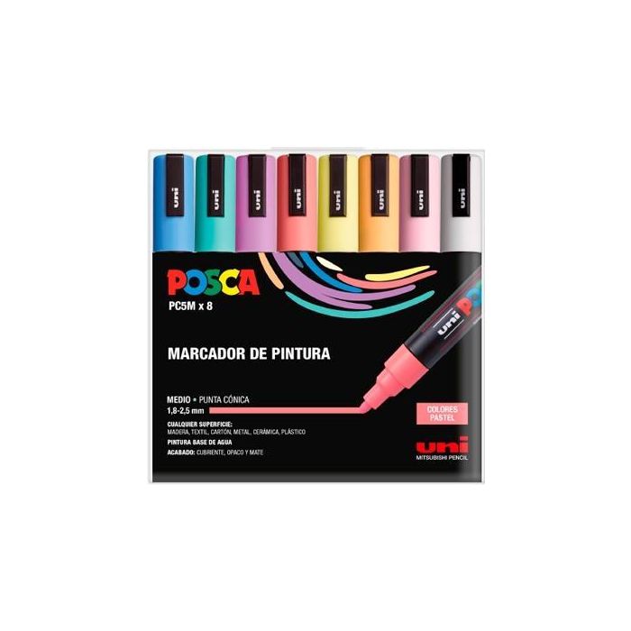 Posca Estuche Basic Marcador Pc-5M-8C Surtido Pastel -8U-