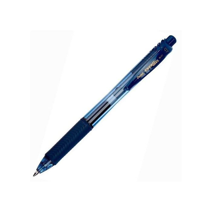 Pentel bolígrafo energel retráctil punta 0.7mm azul marino -12u-