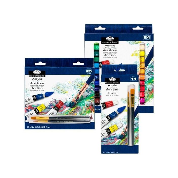 Royal langnickel set de 12 colores de acrílicos tubo 12 ml surtidos