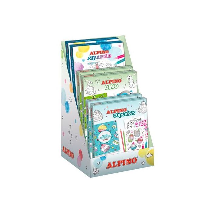 Alpino Expositor Sets Creativos Dino + Aquarelle + Cupcakes
