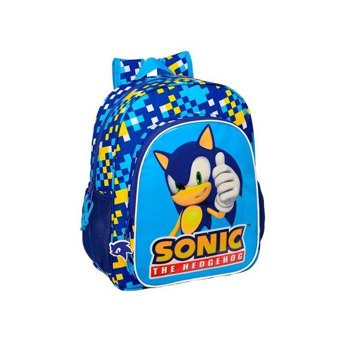 Mochila Escolar Sonic Speed 32 x 38 x 12 cm Azul