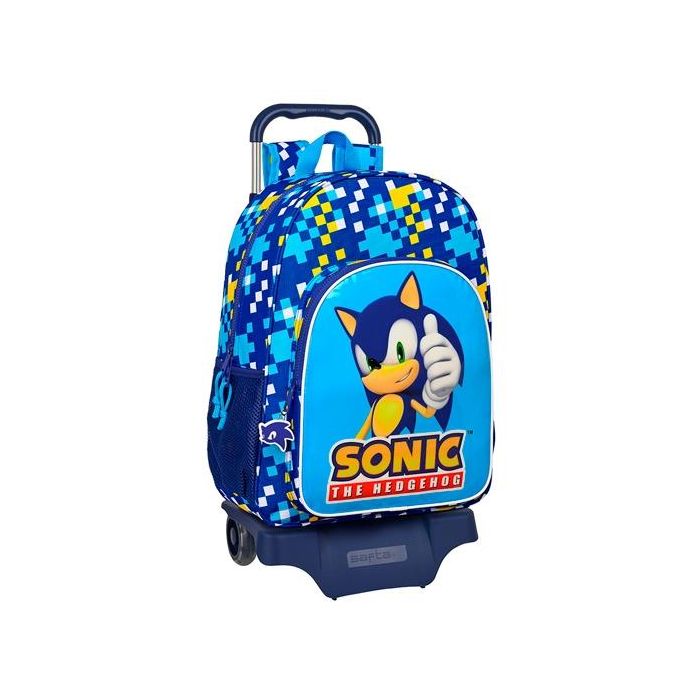 Mochila Escolar con Ruedas Sonic Speed Azul 33 x 42 x 14 cm