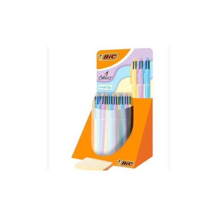 Bic Bolígrafo 4 Colores Cuerpo Pastel Surtidos Expositor 30 Ud