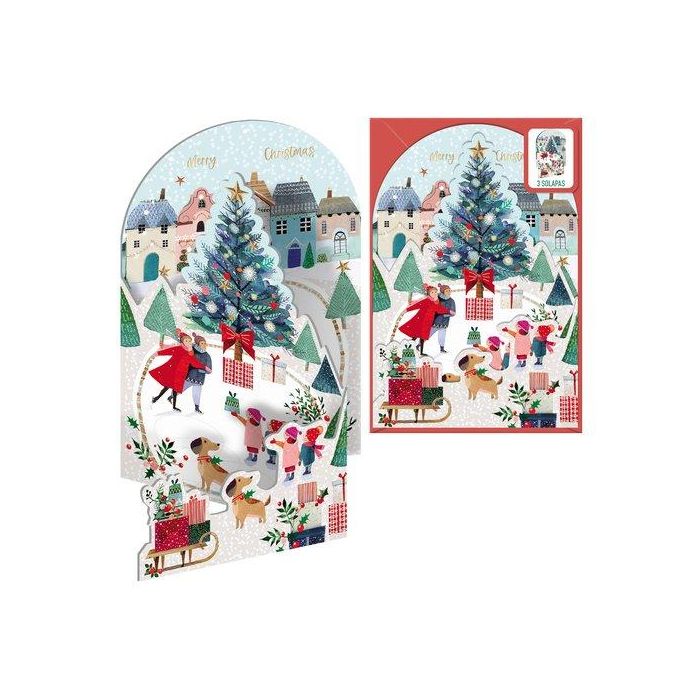 Christmas Dohe Escenas Desplegables 115X170 Patinando (Set de 6)