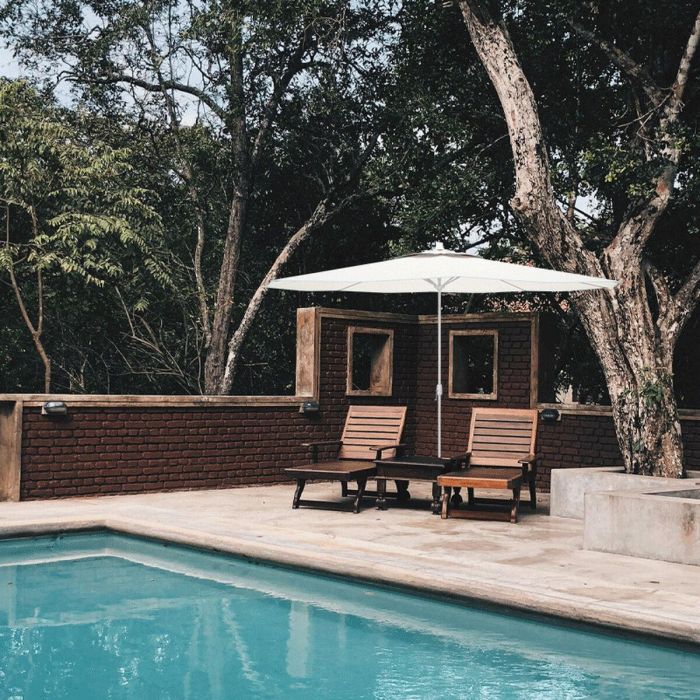 Marbueno Sombrilla Acero 8 Barillas D270 cm Polyester Blanca Jardin, Piscina y Terraza 10187 1