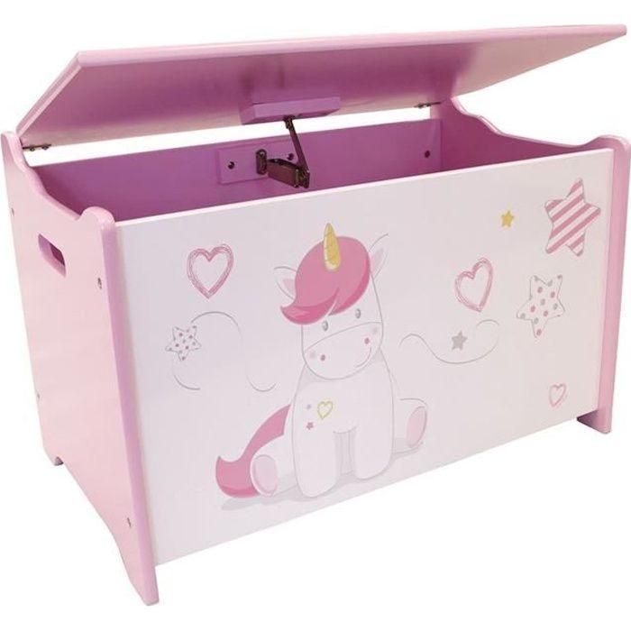 Fun House Unicorn cofre de juguete de madera para niños Fun House Unicorn cofre de juguete de madera para niños
