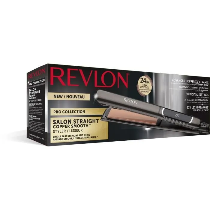 Revlon RVST2175E Alisador Salon Straight Copper Smoth Styler, Placas de Cerámica, 30 Configuraciones de Temperatura LCD 80-235°C 4 Revlon RVST2175E Alisador Salon Straight Copper Smoth Styler, Placas de Cerámica, 30 Configuraciones de Temperatura LCD 80-235°C 4