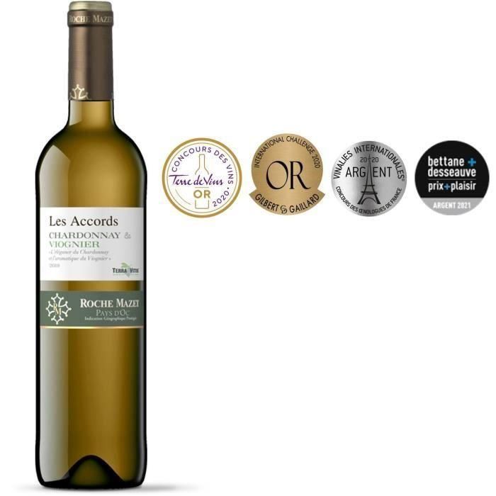 Los Acuerdos de Roche Mazet Chardonnay & Viognier 2019 Pays d'Oc - vino blanco Languedoc