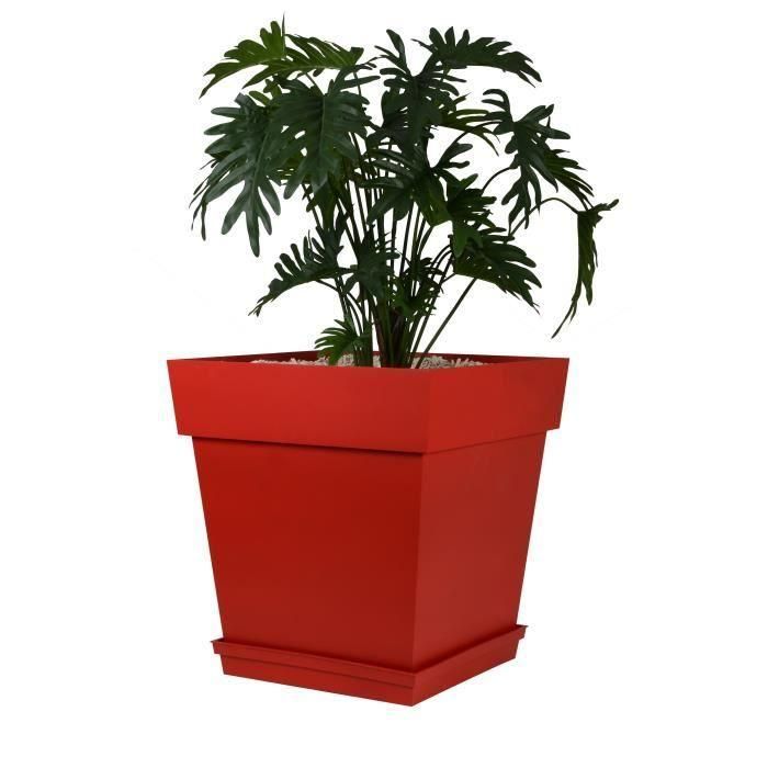 Maceta cuadrada Toscana EDA - 50 cm - 87 L - Rojo 1