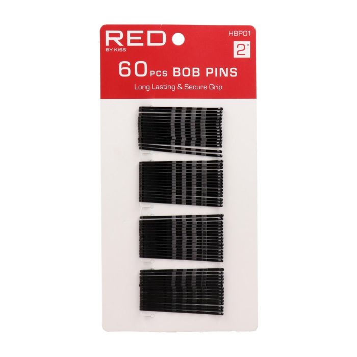 Red Kiss Bob PinS 2" 60 Piezas Black Pasador