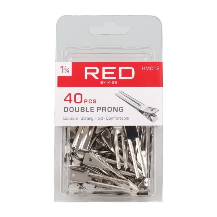 Red Kiss Double Prong Clip 1 3/4" 40 Piezas Clips