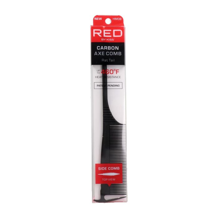 Red Kiss Carbon Axe Rat Tail Comb Peine