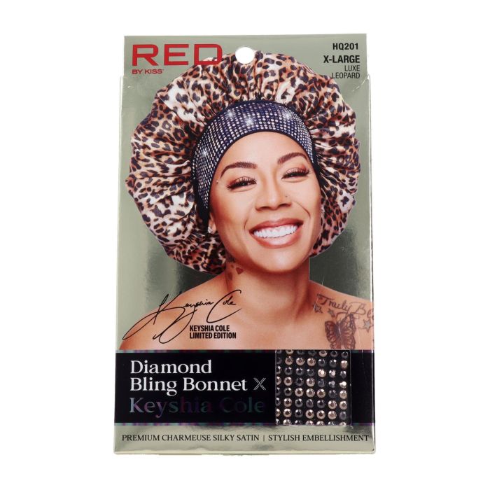 Red Kiss Diamond Bling Gorro del Cabello Xl Luxe Leopard