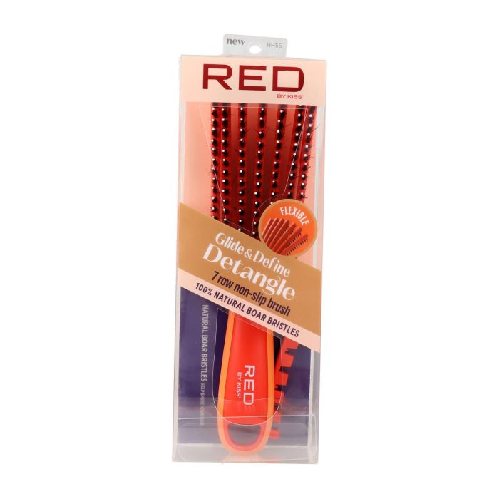 Red Kiss Ez Glide Detangling Brush Boar Orange Cepillo