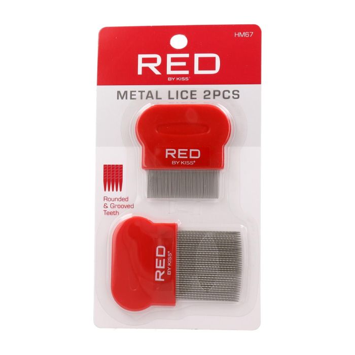 Red Kiss Metal Lice Comb 2 Piezas Peineta Aluminio