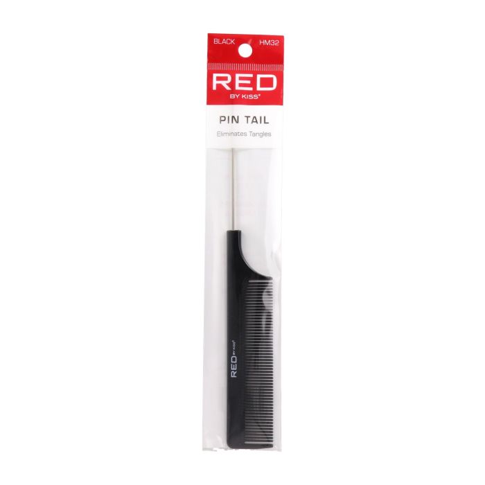 Red Kiss Pin Tail Comb Black Peine