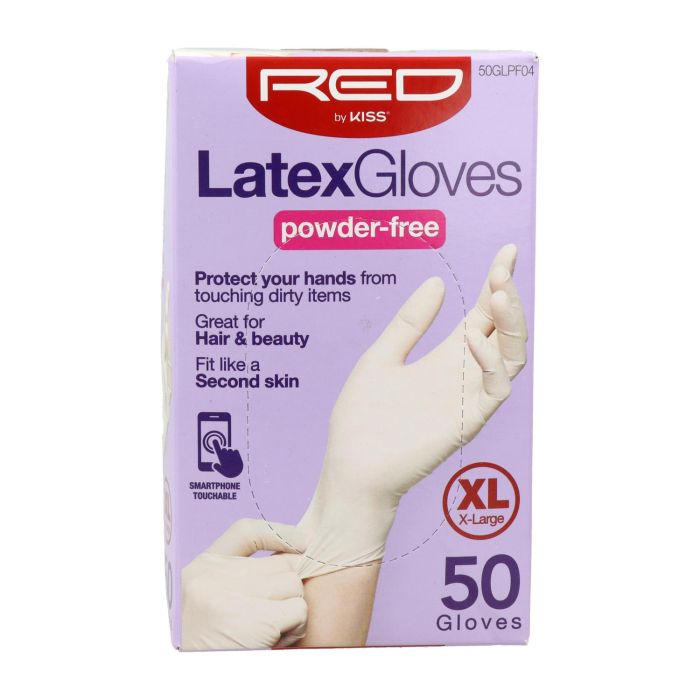 Red Kiss Powder Free Latex Gloves Xl 50 Piezas Guantes