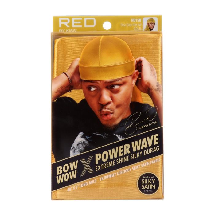 Red Kiss Power Wave Extreme Silky Durag Gold Capa De Cabello