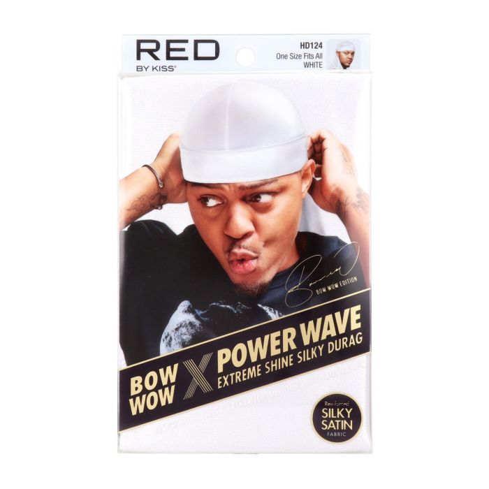 Red Kiss Power Wave Extreme Silky Durag White Capa De Cabello
